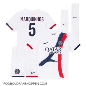 Paris Saint-Germain Marquinhos #5 Udebanetrøje Børn 2024-25 Kortærmet (+ Korte bukser)